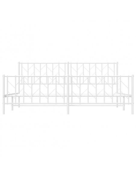 Giroletto con Testiera e Pediera Metallo Bianco 193x203 cm