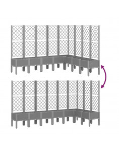 Fioriera Giardino con Traliccio Grigio Chiaro 200x160x142 cm PP