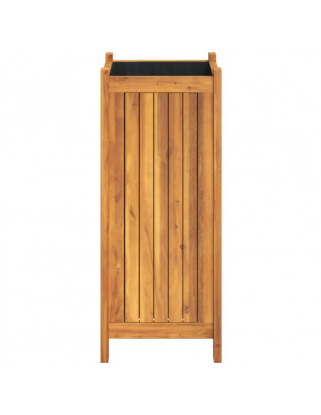 Fioriera Giardino con Rivestimento 31x31x75 cm Massello Acacia