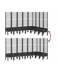 Fioriera da Giardino con Traliccio Nera 200x160x142 cm in PP