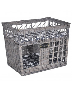 Albero Gatti in Salice Casetta/Cuccia/Tiragraffi con Cuscino Quadrato 2