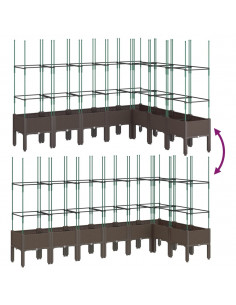 Fioriera da Giardino con Traliccio Marrone 200x160x142,5 cm PP
