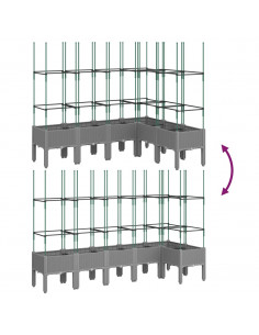 Fioriera Giardino con Graticcio Grigio 160x120x142,5 cm PP