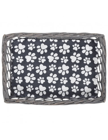 Albero Gatti in Salice Casetta/Cuccia/Tiragraffi con Cuscino Quadrato