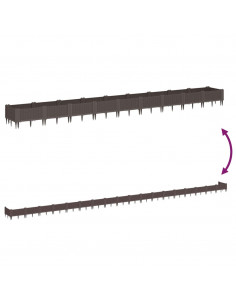 Fioriera da Giardino con Picchetti Marrone 362,5x42,5x28,5cm PP