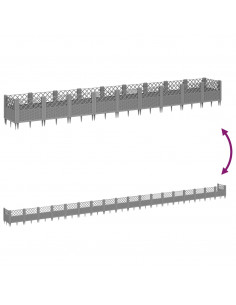 Fioriera Giardino Picchetti Grigio Chiaro 363,5x43,5x43,5 cm PP