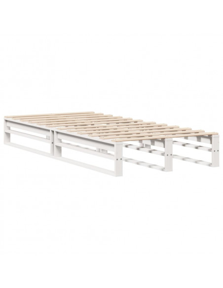 Giroletto senza Materasso Bianco 100x200 cm Legno Massello Pino
