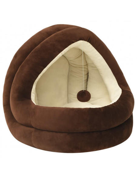 Letto per Gatti 40x40x35 cm Marrone e Crema