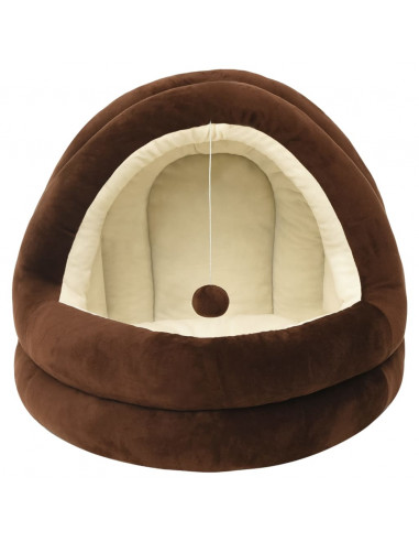 Letto per Gatti 40x40x35 cm Marrone e Crema