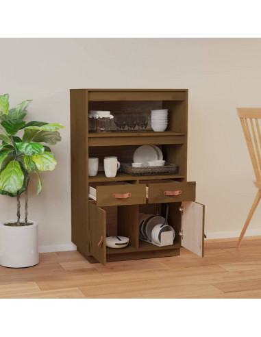 Credenza Miele 67x40x108,5 cm in Legno Massello di Pino