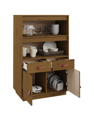 Credenza Miele 67x40x108,5 cm in Legno Massello di Pino