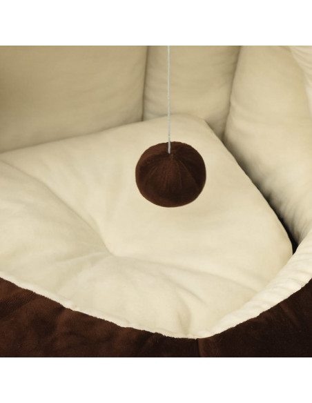 Letto per Gatti 40x40x35 cm Marrone e Crema
