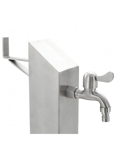 Fontanella a Colonna in Acciaio Inossidabile Quadrata 95 cm
