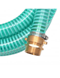Tubo di Aspirazione con Connettori in Ottone 7 m 25 mm Verde