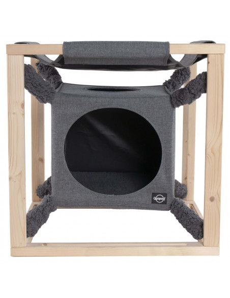 Quapas! Cuccia per Gatti con Amaca Catcube Grigia M 54x54x54 cm