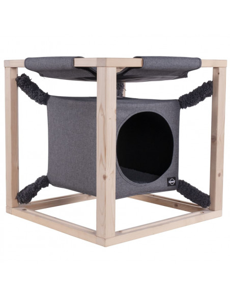 Quapas! Cuccia per Gatti con Amaca Catcube Grigia M 54x54x54 cm