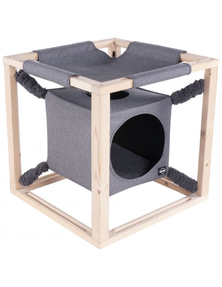 Quapas! Cuccia per Gatti con Amaca Catcube Grigia M 54x54x54 cm