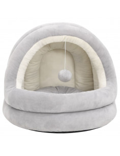 Letto per Gatti 40x40x35 cm Grigio e Crema 2