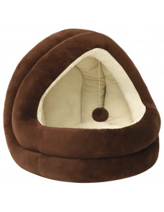 Letto per Gatti 50x50x45 cm Marrone e Crema