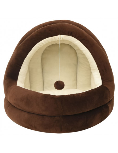 Letto per Gatti 50x50x45 cm Marrone e Crema