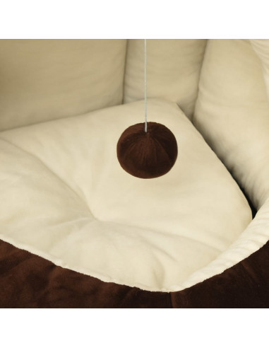 Letto per Gatti 50x50x45 cm Marrone e Crema