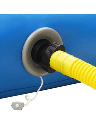 Tappeto Galleggiante Gonfiabile Blu e Bianco 200x150x15 cm