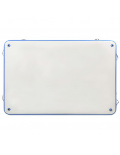 Tappeto Galleggiante Gonfiabile Blu e Bianco 300x200x15 cm