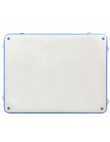 Tappeto Galleggiante Gonfiabile Blu e Bianco 300x300x15 cm