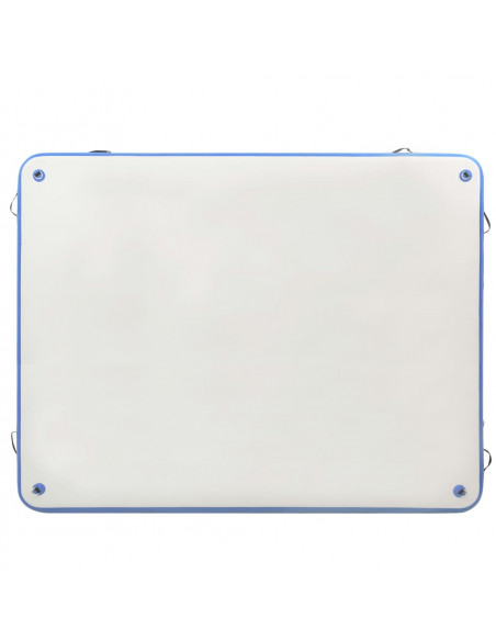 Tappeto Galleggiante Gonfiabile Blu e Bianco 300x300x15 cm