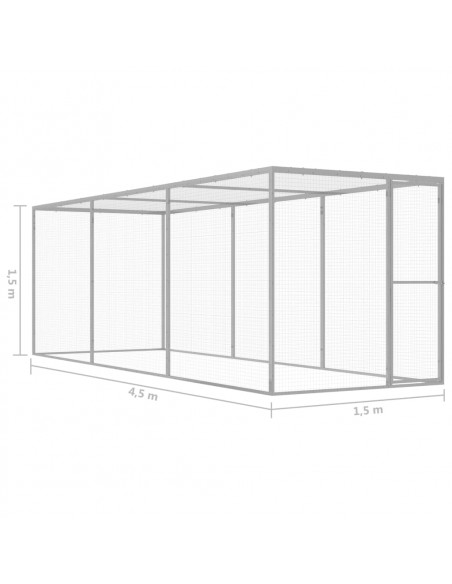 Gabbia per Gatti 4,5x1,5x1,5 m in Acciaio Zincato