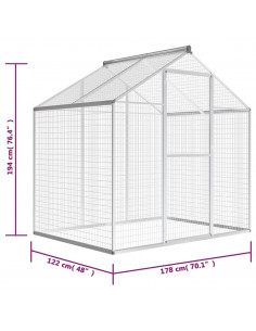 Voliera da Giardino in Alluminio 178x122x194 cm