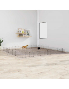 Gabbia per Animali 52 Pannelli con Porta Nero 35x35 cm Acciaio