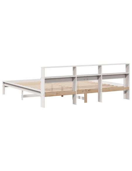 Giroletto senza Materasso Bianco 200x200 cm Legno Massello Pino