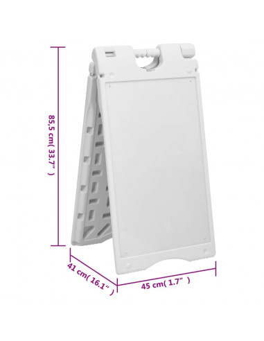 Lavagna da Marciapiede a Cavalletto Grigia 45x7x84,5 cm in HDPE