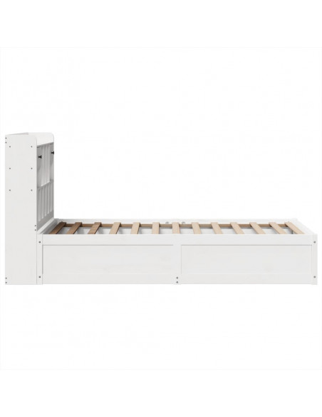 Giroletto senza Materasso Bianco 75x190 Legno Massello di Pino