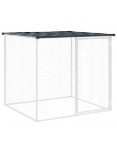 Gabbia Polli con Tetto Antracite 603x98x90 cm Acciaio Zincato