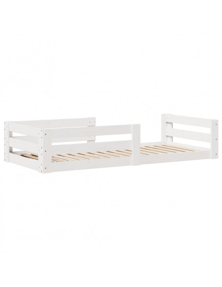 Giroletto senza Materasso Bianco 80x200 cm Legno Massello Pino