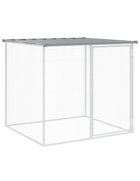 Gabbia Polli Tetto Grigio Chiaro 603x98x90 cm Acciaio Zincato