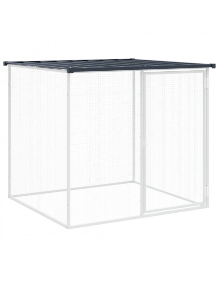 Gabbia Polli con Tetto Antracite 1003x98x90 cm Acciaio Zincato