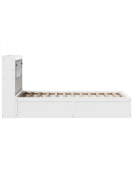 Giroletto senza Materasso Bianco 90x200 cm Legno Massello Pino