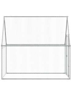 Gabbia per Polli Argento 200x100x190 cm in Acciaio Zincato