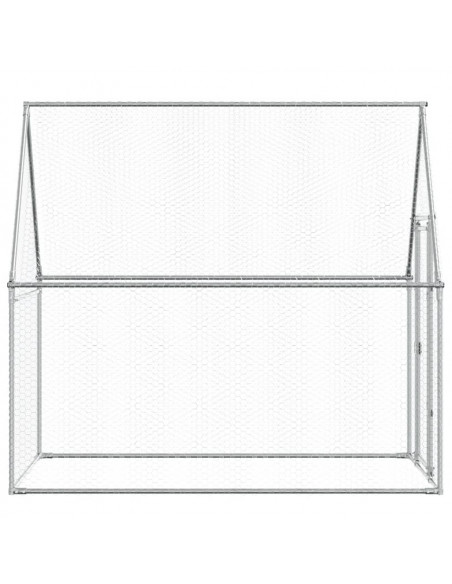 Gabbia per Polli Argento 200x100x190 cm in Acciaio Zincato