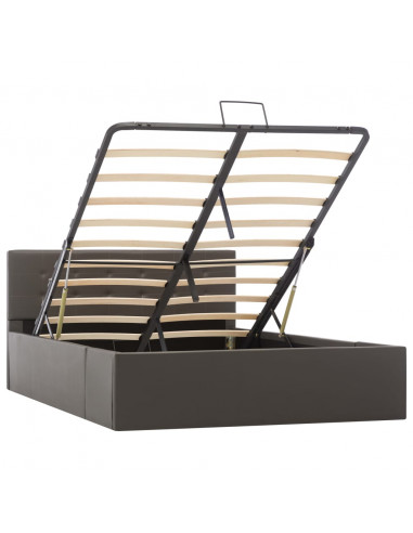 Giroletto con Contenitore Idraulico Grigio Similpelle 120x200cm