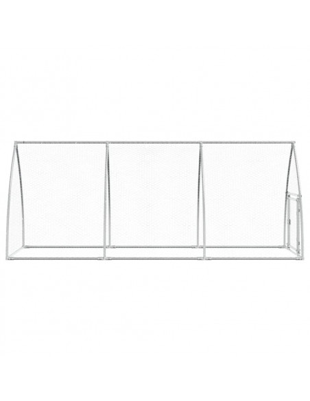 Gabbia per Polli Argento 300x105x120 cm in Acciaio Zincato