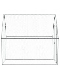 Gabbia per Polli Argento 200x105x182 cm in Acciaio Zincato