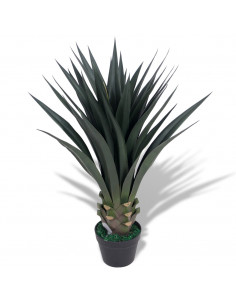 Yucca Pianta Artificiale con Vaso 85 cm Verde