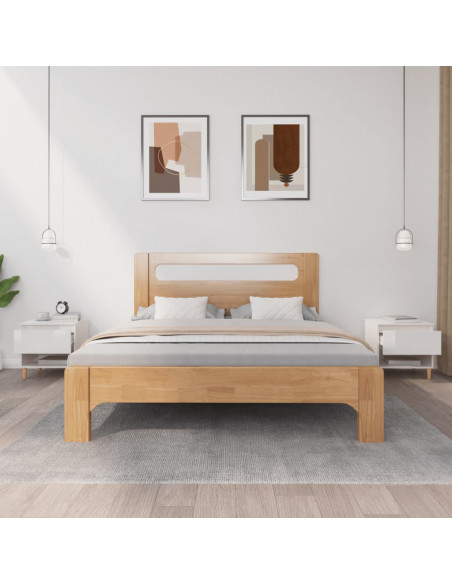 Comodini 2 pz Bianco Lucido 50x46x50 cm in Legno Multistrato