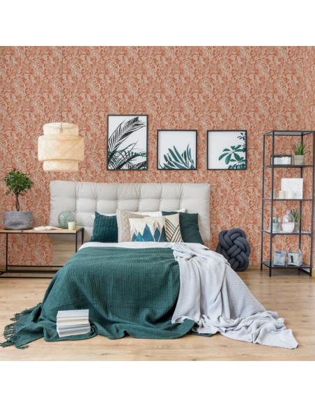 DUTCH WALLCOVERINGS Carta da Parati Mae Arancione e Beige