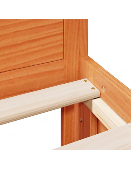Giroletto senza Materasso con Testata Marrone Cera 120x200 Pino