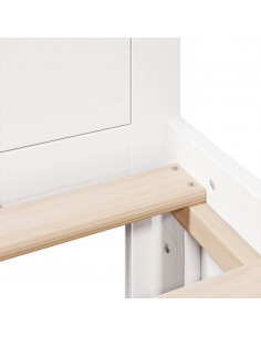 Giroletto senza Materasso con Testiera Bianco 200x200 cm Pino